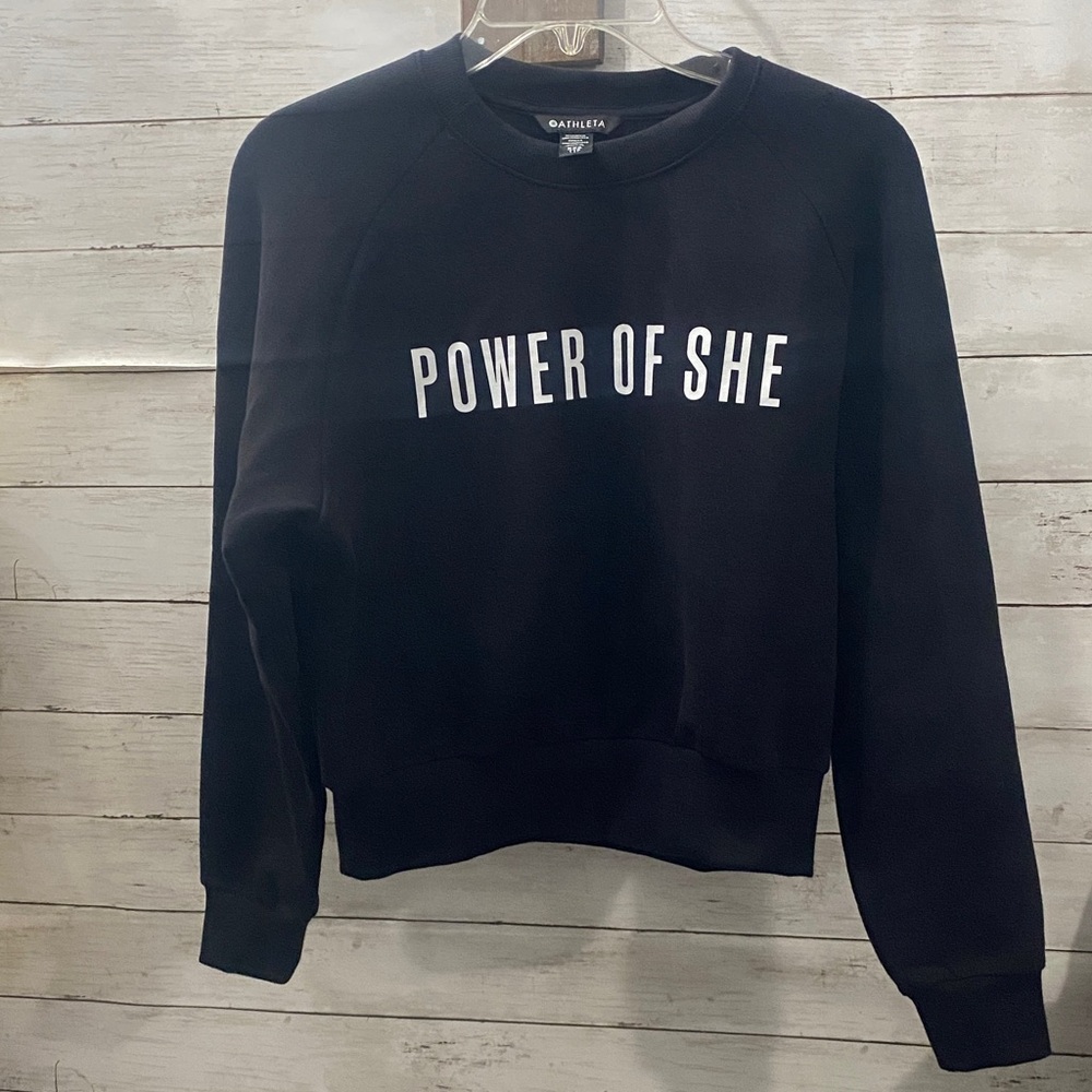 Athleta Black 'Power of‎ She' Crewneck Sweatshirt
